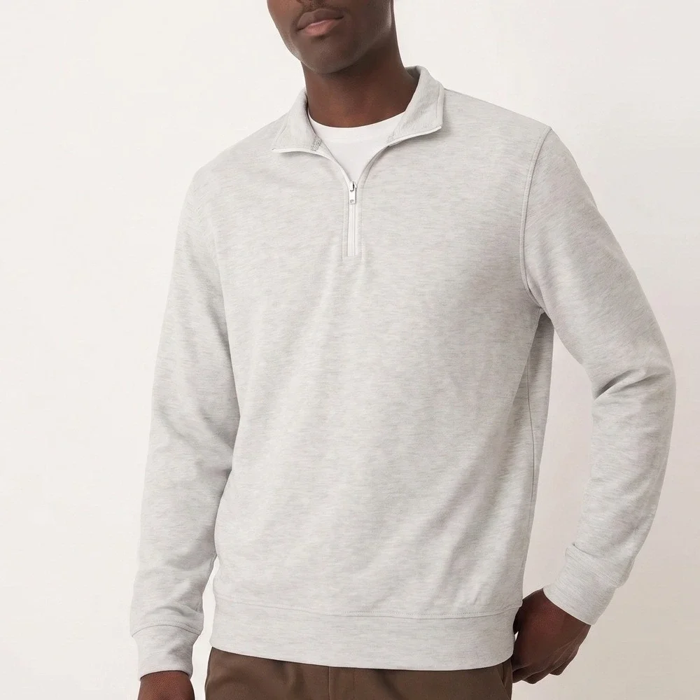 COLLARS & CO Dri Release Performance 1/4 Zip Pullover Mens Medium Gray NWT